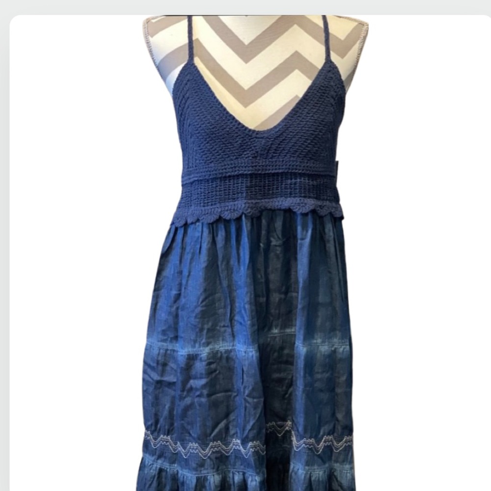 🌺 HOST PICK!!!Beautiful Long Navy Denim Dress Brand New w/ tags! So flattering.